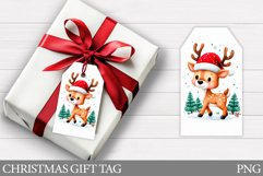 Christmas Deer Gift Tag . Christmas Gift Tag Design Product Image 1