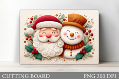 Santa Claus Cutting Board Design. Snowman Cutting Board Product Image 1