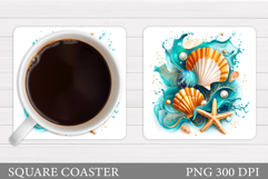 Starfish Coaster Design. Sea Coaster Sublimation Product Image 1