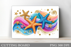 Starfish Cutting Board Sublimation. Sea Cutting Board Design Product Image 1