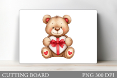 Valentines Bear Cutting Board. Valentines Cutting Board Product Image 1