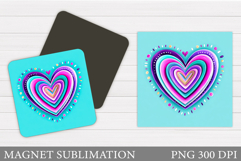 Valentines Hearts Magnet. Hearts Magnet Sublimation Product Image 1