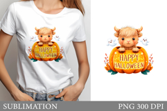Halloween Cow Sublimation. Halloween Cow T-Shirt Design Product Image 1