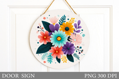 Wildflowers Door Sign. Flowers Door Sign Design Product Image 1