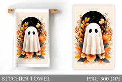 Ghost Kitchen Towel Design. Halloween Pumpkin Towel Product Image 1
