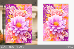 Flowers Garden Flag Sublimation. Floral Garden Flag Design Product Image 1