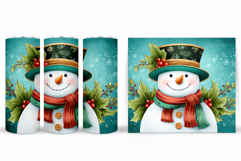 Cute Snowman Tumbler. Christmas Snowman Tumbler Sublimation Product Image 2