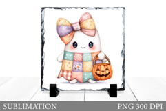 Halloween Ghost Slate Design. Halloween Slate Sublimation Product Image 1