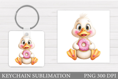 Valentines Goose Keychain. Valentines Keychain Sublimation Product Image 1