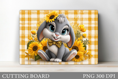 Cute Bunny Cutting Board. Bunny Flowers Cutting Board Design Product Image 1