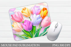 Tulips Mouse Pad Design. Flowers Spring Mouse Pad Product Image 1