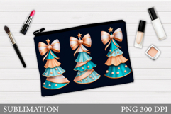 Christmas Tree Makeup Bag. Christmas Cosmetics Bag Design Product Image 1