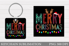 Merry Christmas Keychain. Christmas Keychain Design Product Image 1