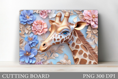 Giraffe Cutting Board Design. Giraffe Flowers Cutting Board Product Image 1