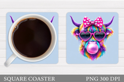 Cute Cow Coaster Design. Cute Cow Sublimation Product Image 1
