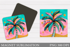 Palm Tree Magnet Sublimation. Summer Magnet Design Product Image 1
