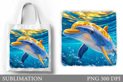 Dolphin Tote Bag Sublimation. Sea Sublimation Product Image 1