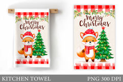 Christmas Fox Kitchen Towel. Christmas Kitchen Towel Design Product Image 1