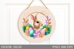 Easter Bunny Door Sign Sublimation. Easter Door Sign Design Product Image 1