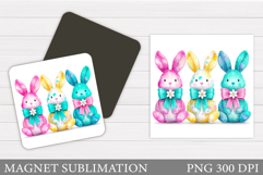 Easter Bunny Magnet Design. Easter Magnet Sublimation Product Image 1