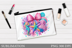 Seahorse Makeup Bag Design. Sea Cosmetics Bag Sublimation Product Image 1