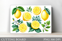 Lemons Cutting Board. Fruits Cutting Board Sublimation Product Image 1