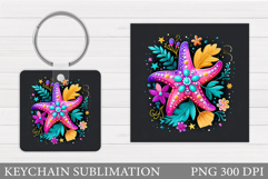Starfish Keychain Design. Starfish Sublimation Product Image 1