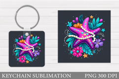 Starfish Keychain Design. Starfish Sublimation Product Image 1