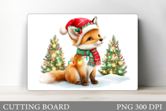 Christmas Fox Cutting Board. Christmas Cutting Board Design Product Image 1
