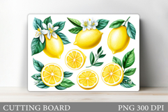 Lemons Cutting Board. Fruits Cutting Board Sublimation Product Image 1