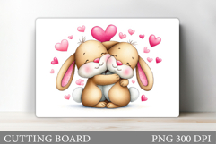 Valentines Bunny Cutting Board. Valentines Cutting Board Product Image 1