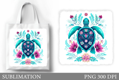 Sea Turtle Tote Bag Sublimation. Turtle Sublimation Product Image 1