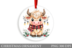 Cute Cow Christmas Ornament. Christmas Ornament Design Product Image 1