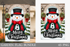 Cute Snowman Garden Flag. Christmas Garden Flag Design Product Image 1