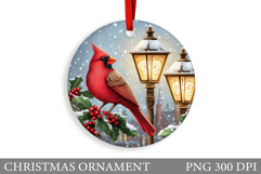 Cardinal Christmas Ornament. Christmas Bird Sublimation Product Image 1