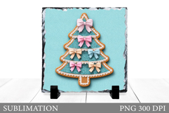 Crochet Christmas Tree Slate. Christmas Tree Sublimation Product Image 1