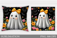 Cute Ghost Pillow Design. Cute Halloween Sublimation Product Image 1