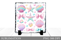 Seashell Sublimation. Starfish Slate Design Product Image 1