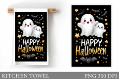 Cute Ghost Kitchen Towel. Cute Halloween Kitchen Towel Product Image 1