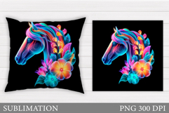 Horse Pillow Design. Horse Sublimation Product Image 1