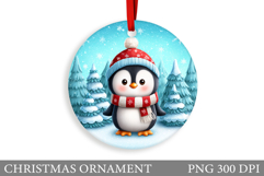 Cute Penguin Christmas Ornament. Cute Penguin Sublimation Product Image 1