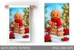 Gingerbread Kitchen Towel. Christmas Kitchen Towel Design Product Image 1