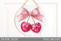 Valentines Cherry Door Sign. Valentines Door Sign Design Product Image 1