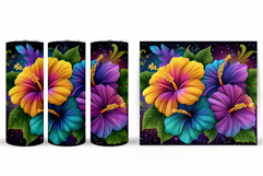 Hibiscus Tumbler Design. Tropical Flowers Tumbler Wrap Product Image 2