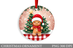 Gingerbread Christmas Ornament. Cute Raccoon Sublimation Product Image 1