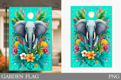 Elephant Garden Flag Design. Elephant Sublimation Product Image 1