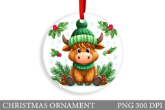 Highland Cow Christmas Ornament. Christmas Ornament Design Product Image 1