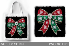 Christmas Bow Tote Bag. Christmas Tote Bag Sublimation Product Image 1