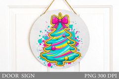 Christmas Tree Door Sign. Christmas Door Sign Design Product Image 1