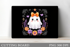 Ghost Cutting Board Sublimation. Halloween Cutting Board Product Image 1